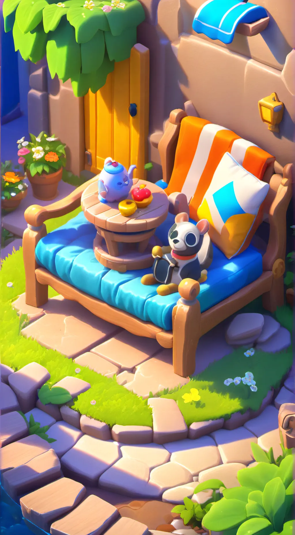 ai character: koko babysitting  background