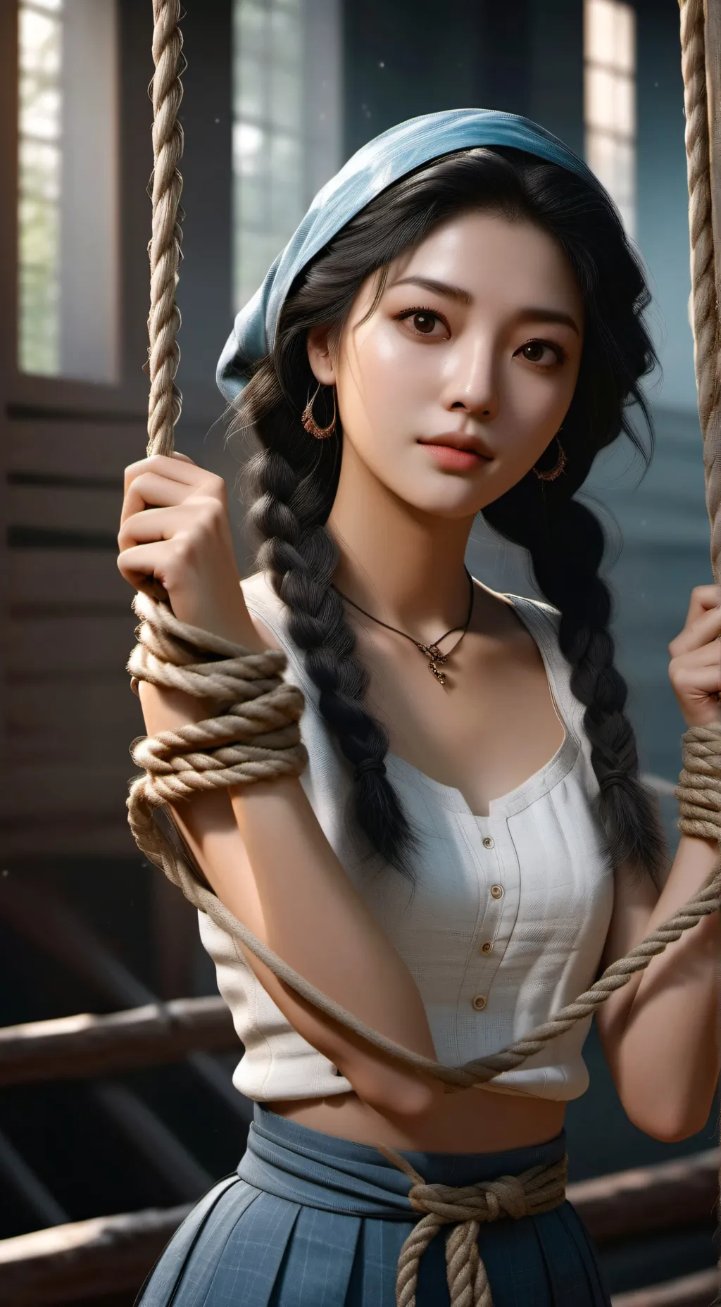 ai character: girl tied up v2 background