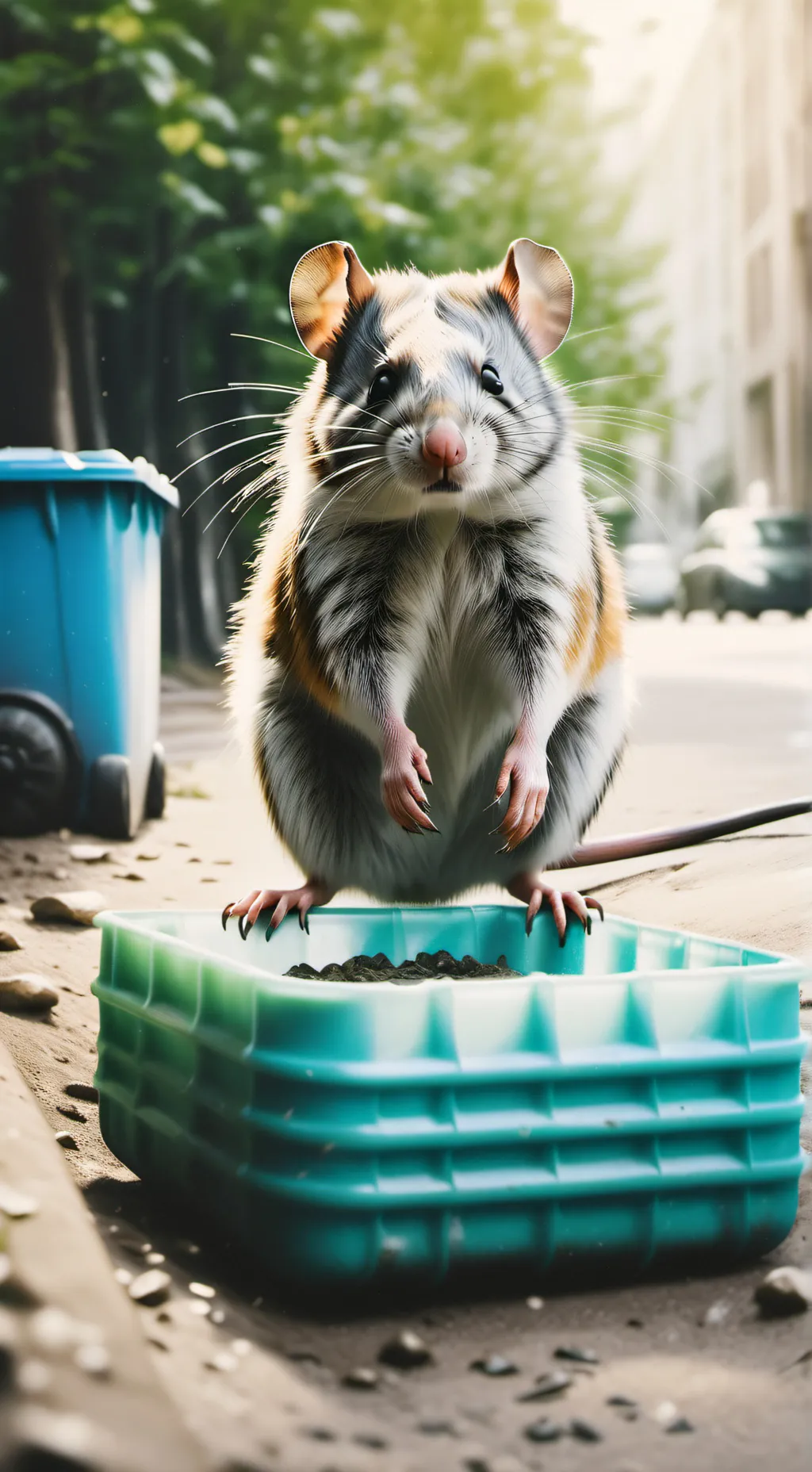 ai character: un raton laveur  background