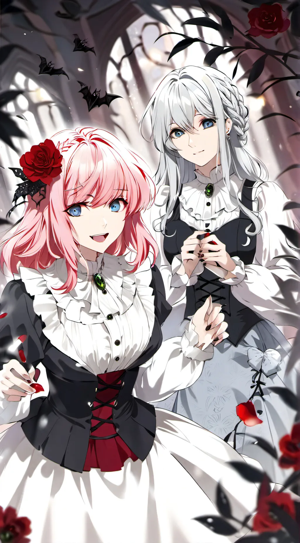 ai character: vampire girls  background