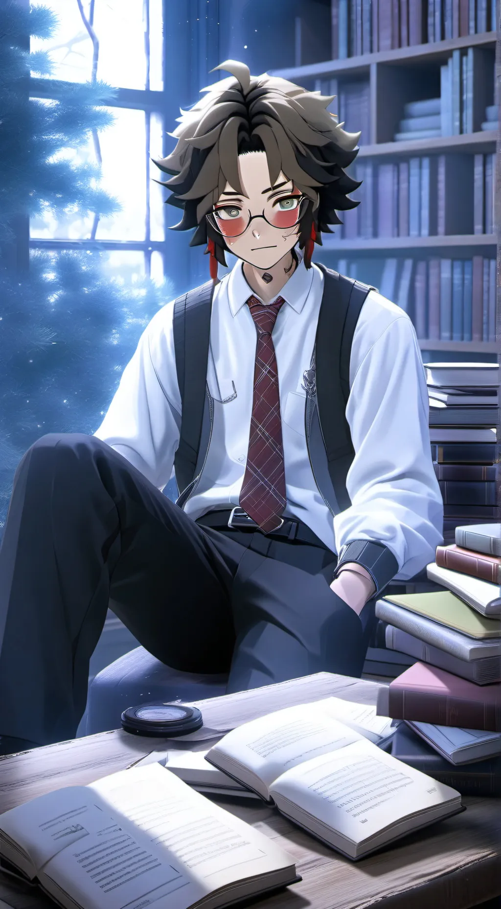 ai character: Sebastian  background