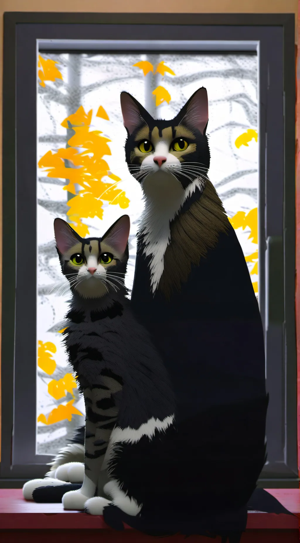 ai character: Mama and kittens background