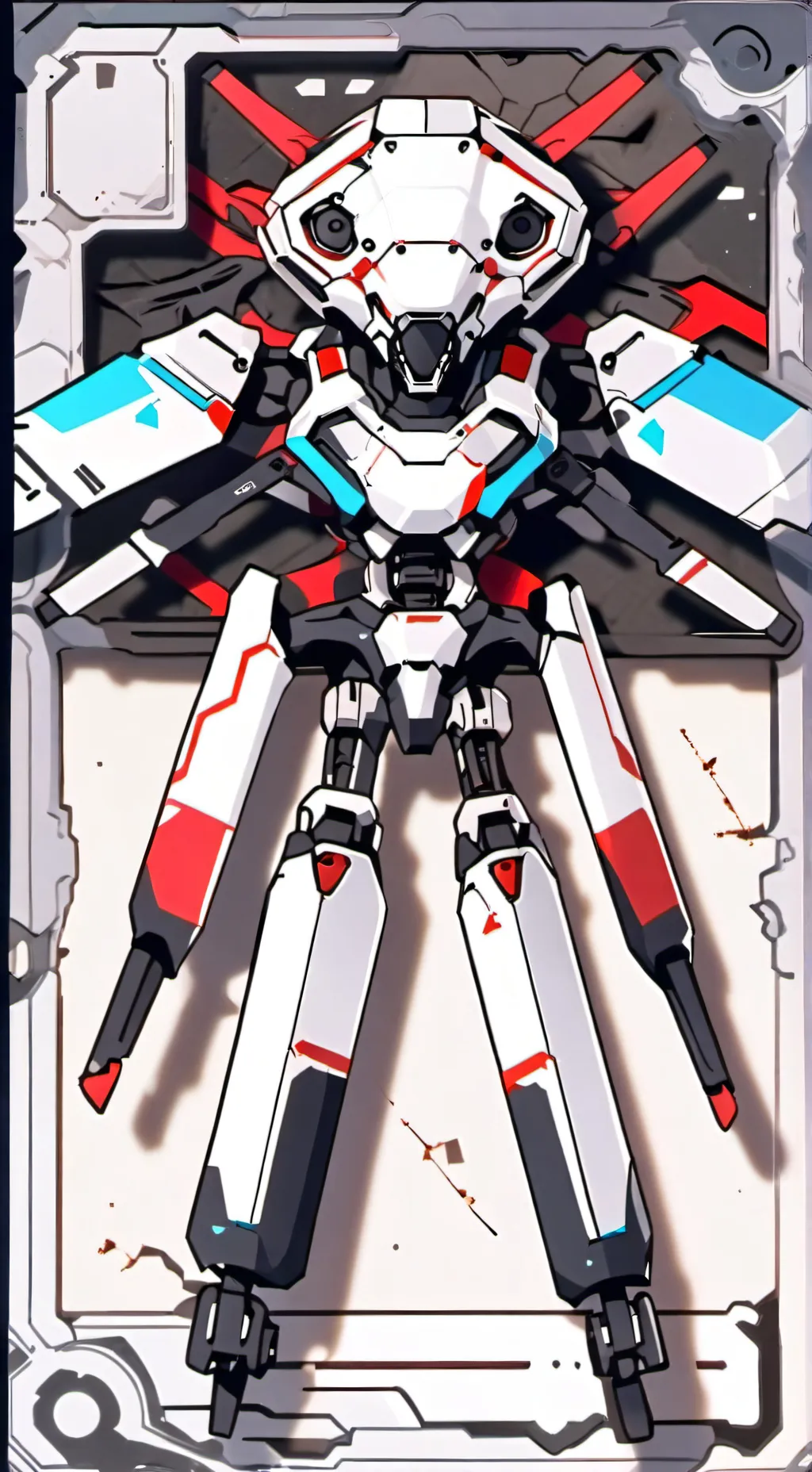 ai character: Red and blue background