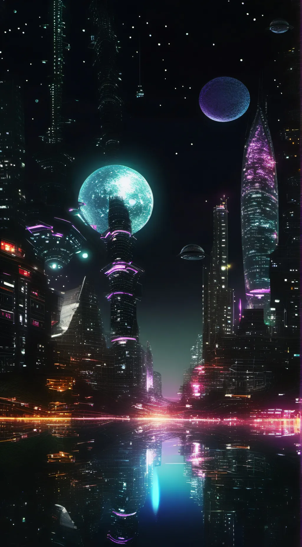 ai character: Multiversal city  background