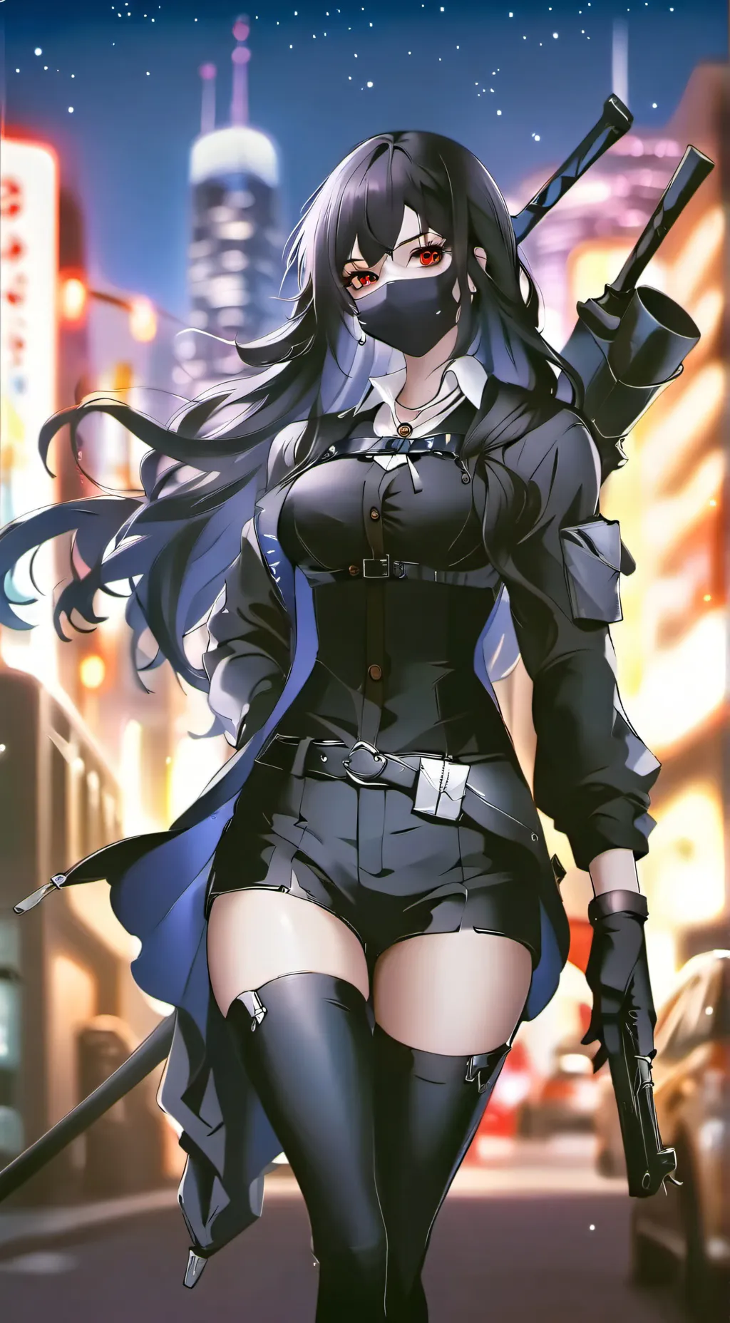 ai character: female assassin  background