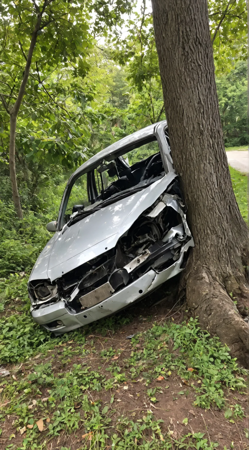 ai character: car crash background