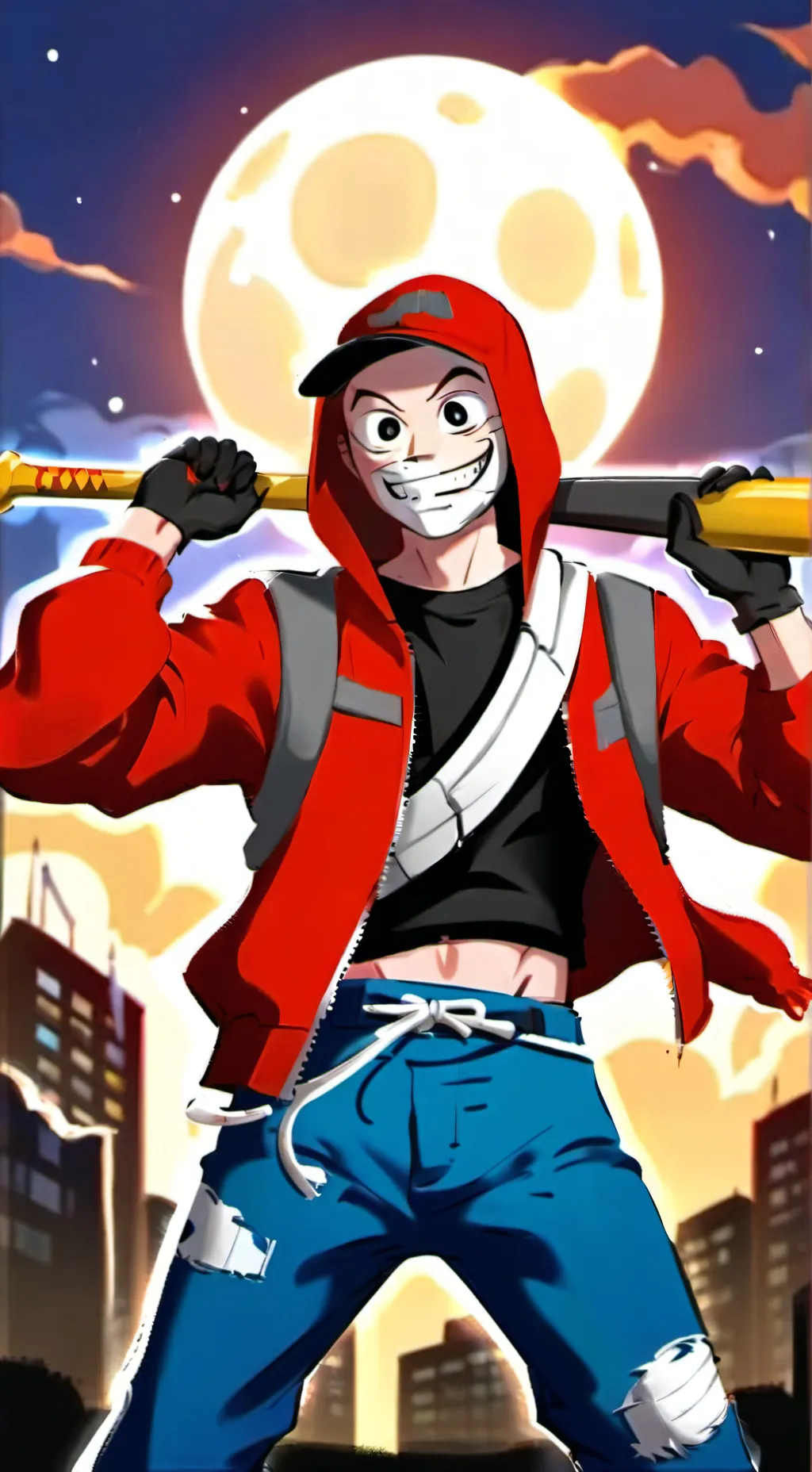 ai character: School X Fap night background