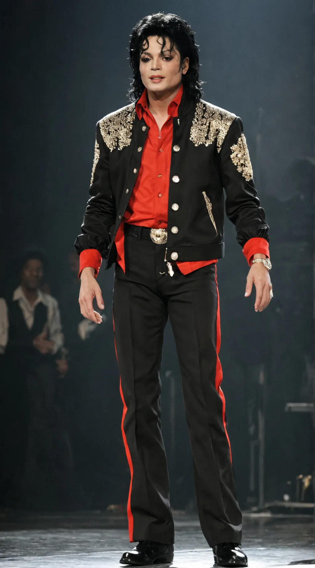 ai character: Michael Jackson  background