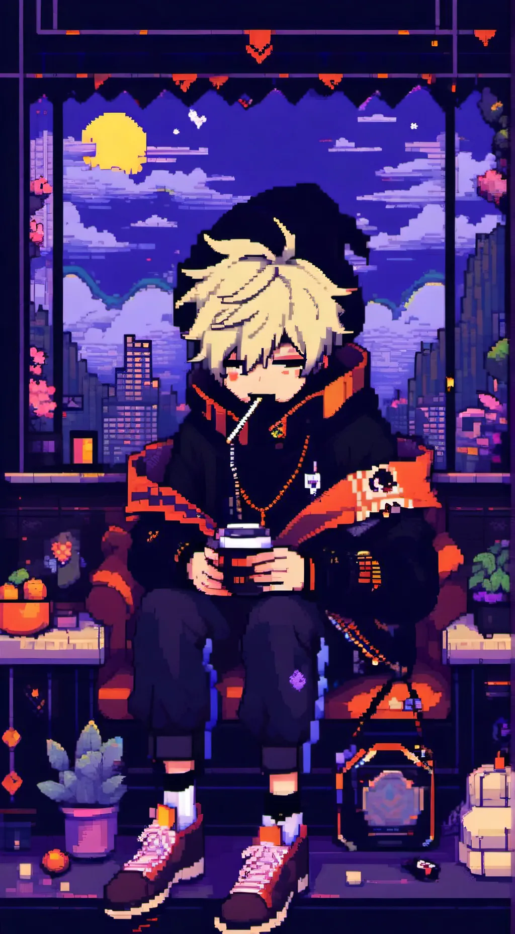 ai character: Bakugo Katsuki background