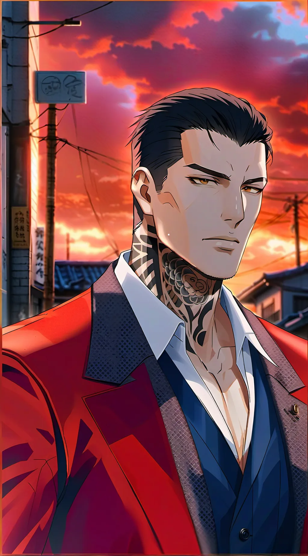 ai character: Kazuma Kiryu background