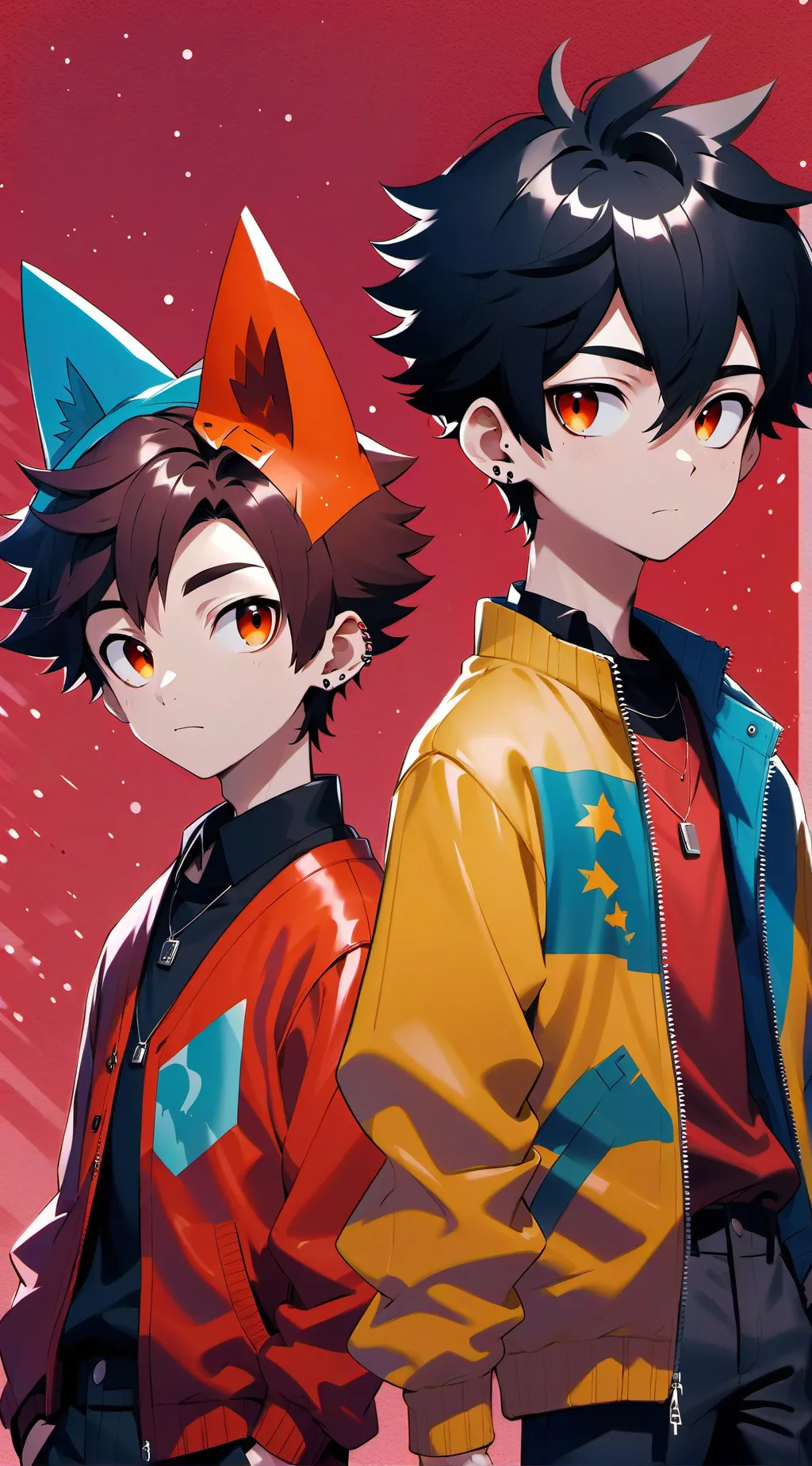 ai character: Asher and Andrew  background