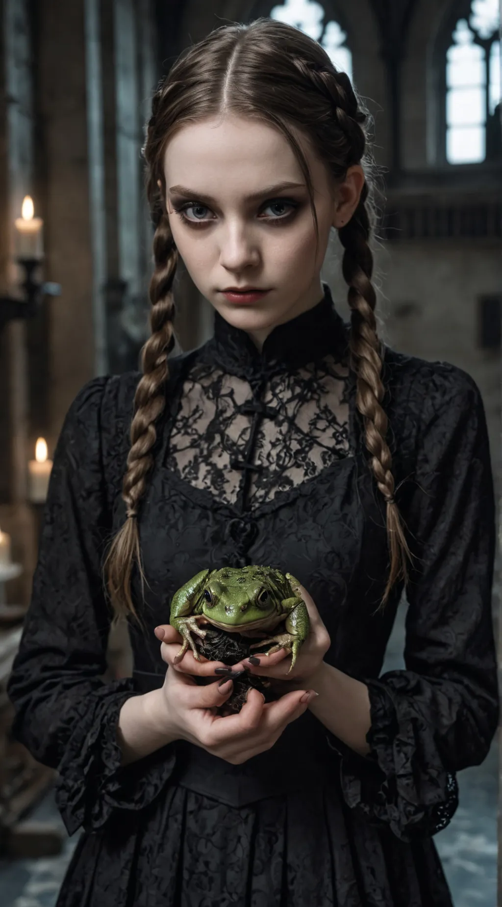 ai character: Wednesday Addams background