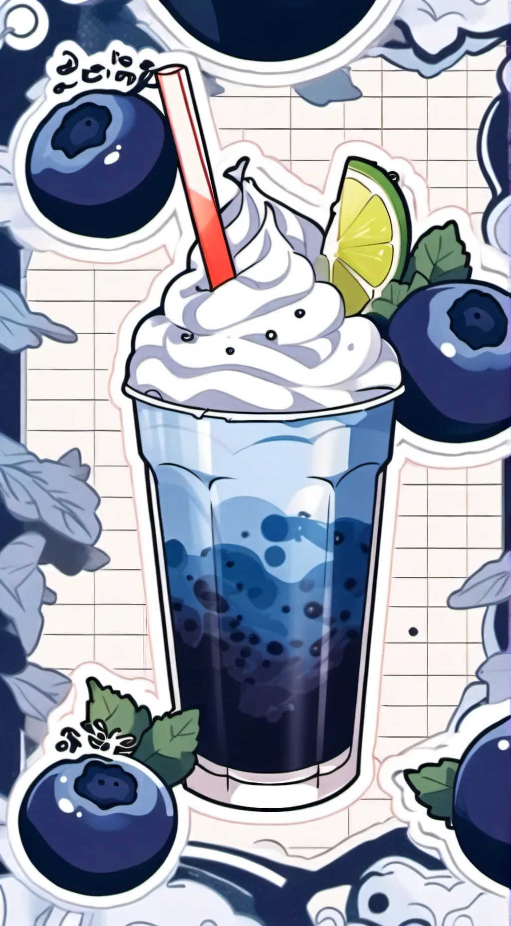 ai character: Blueberry Shake background