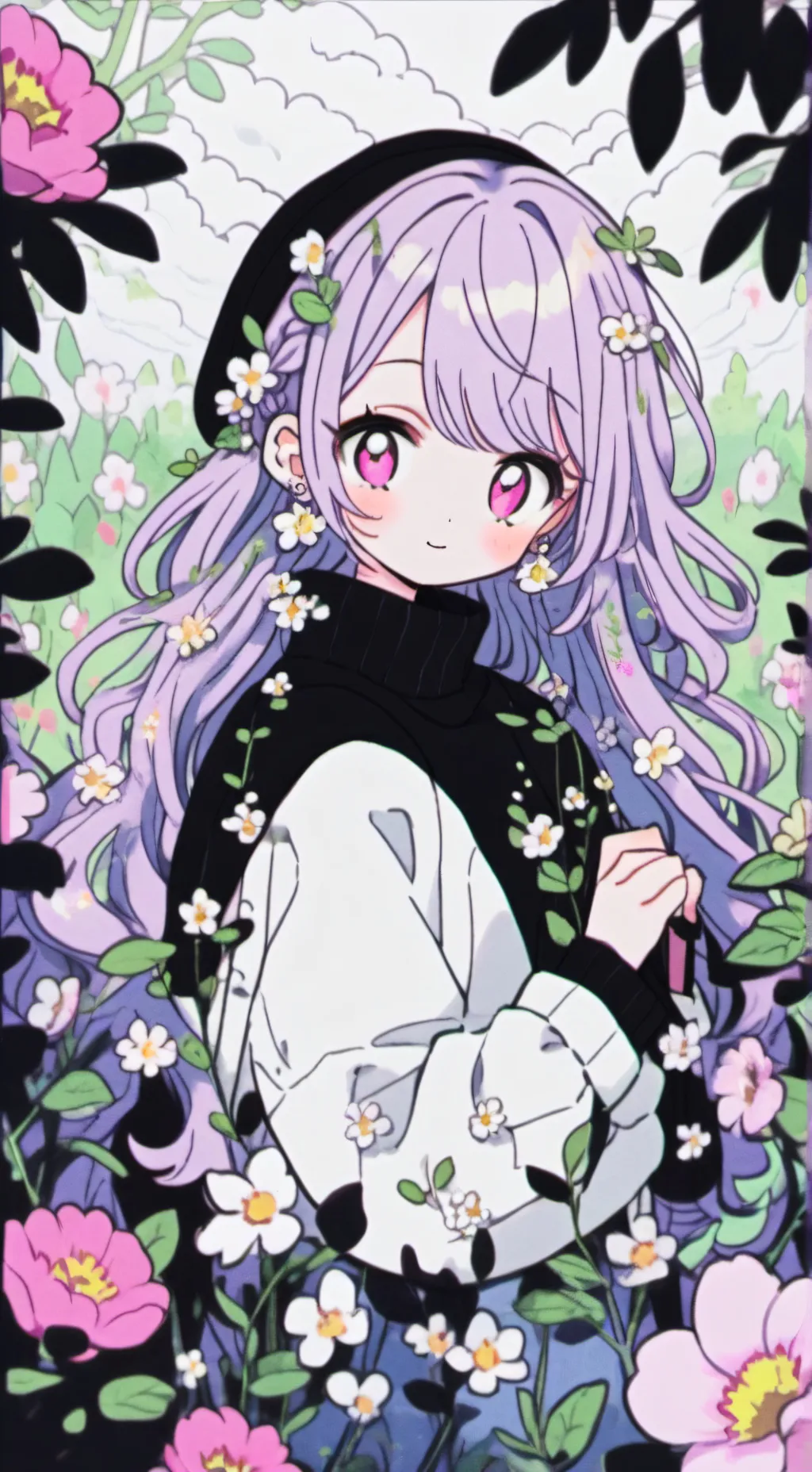 ai character: Violet background