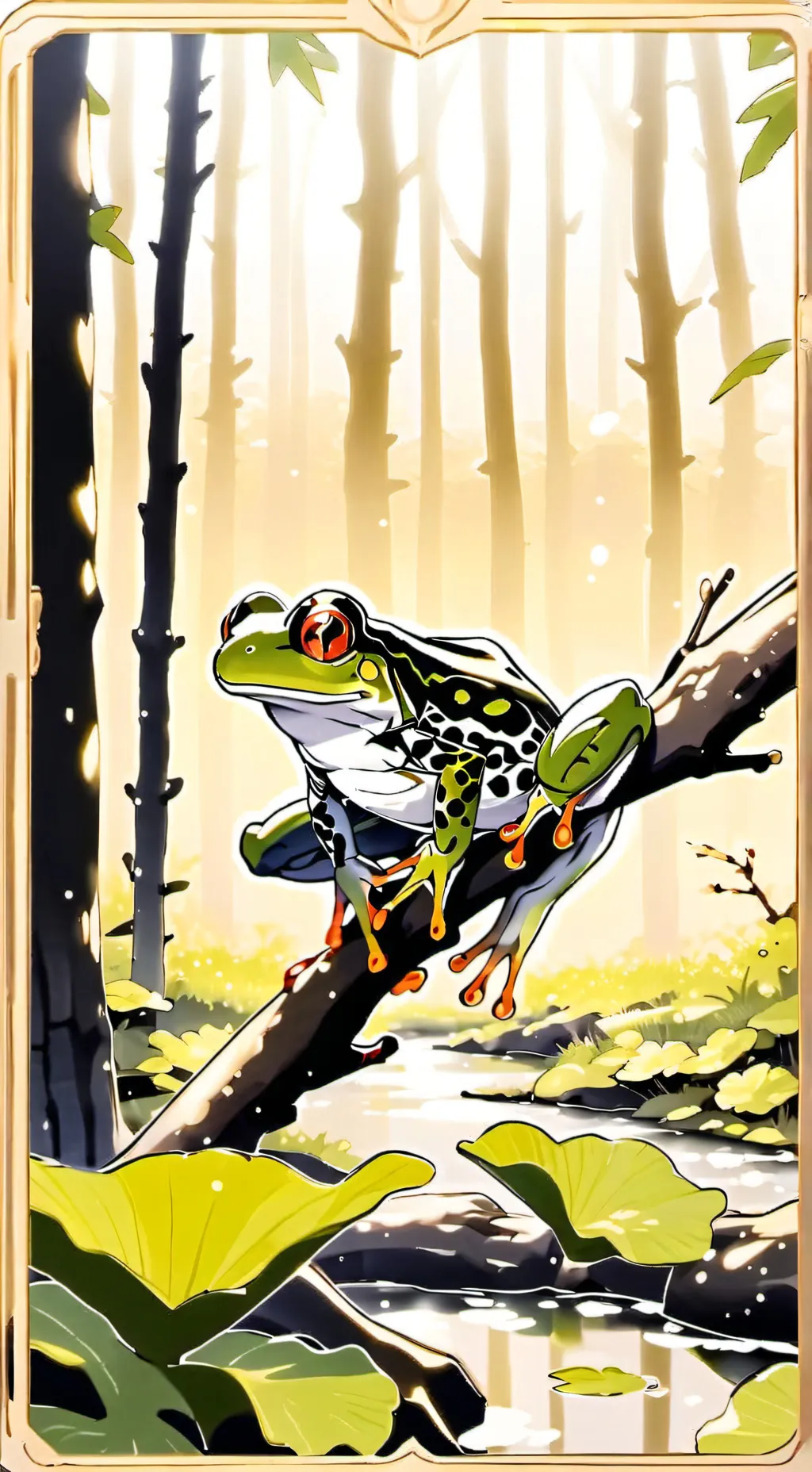 ai character: FROG background