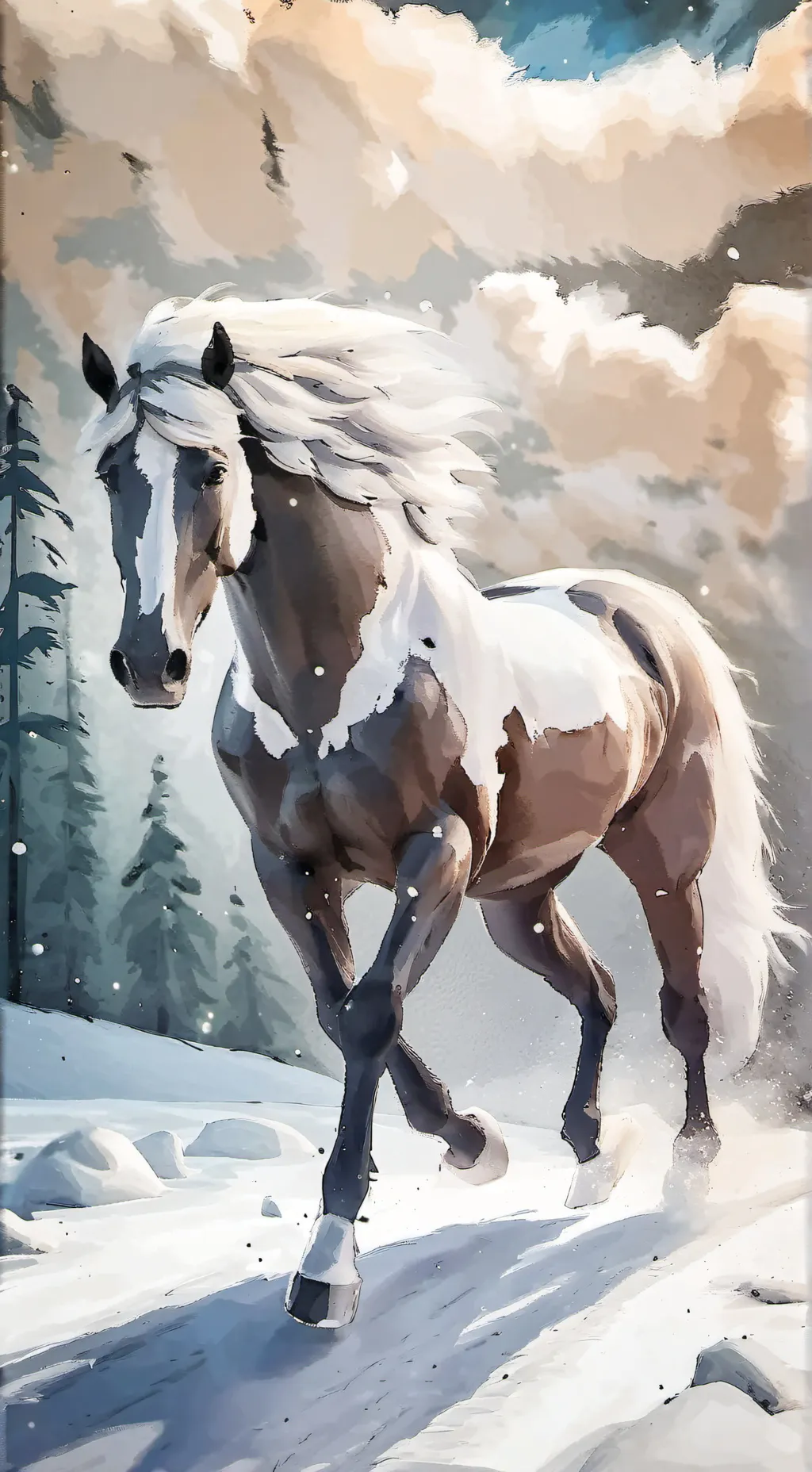 ai character: pregnant horse background