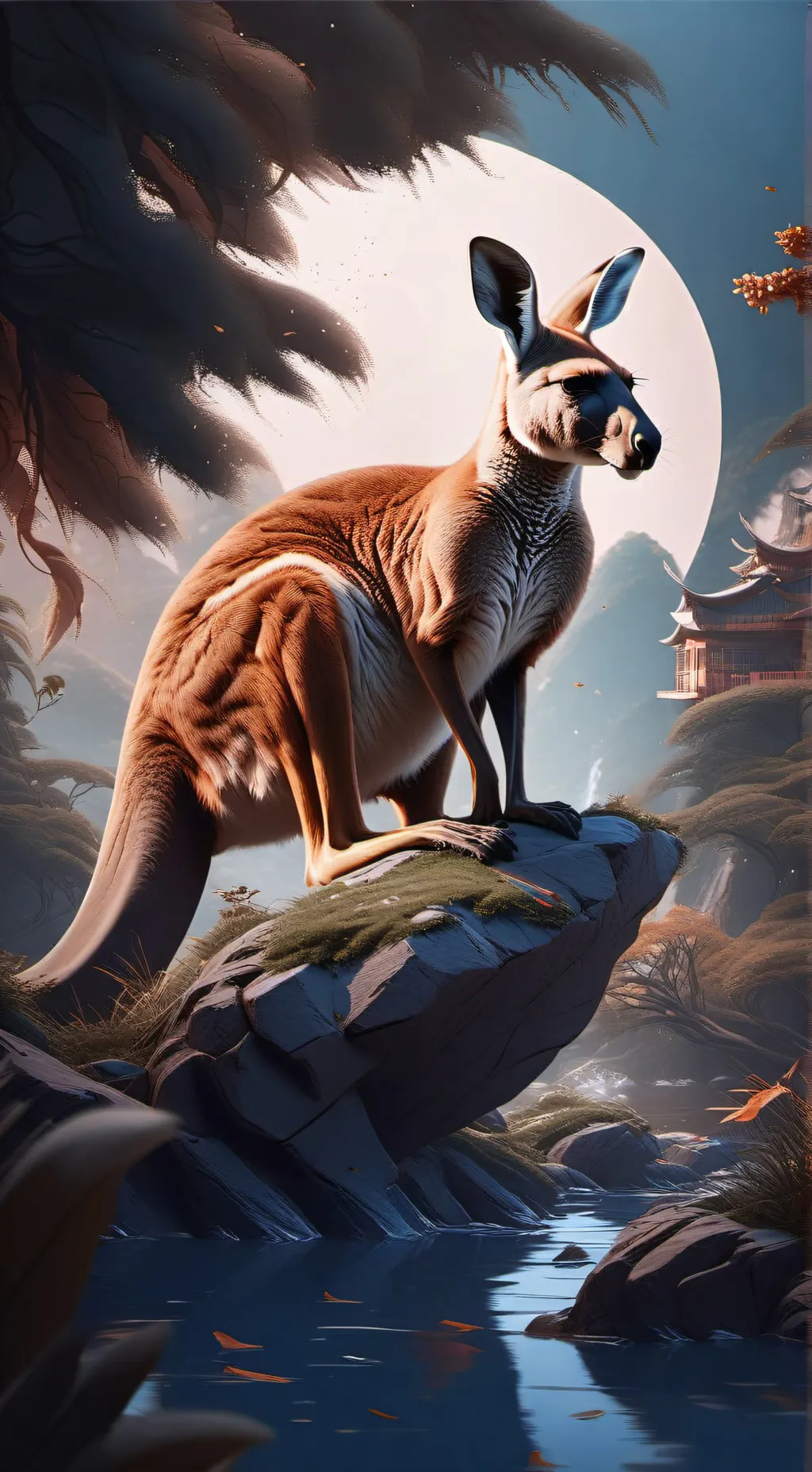 ai character: kangaroo life background