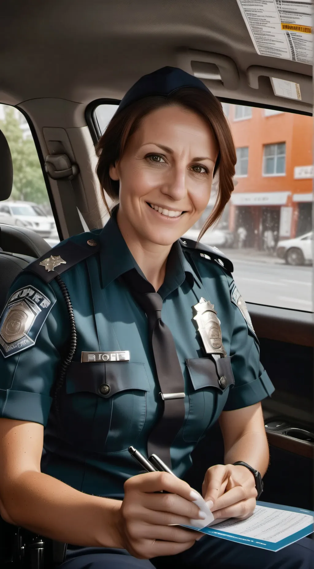 ai character: Officer Sarah background