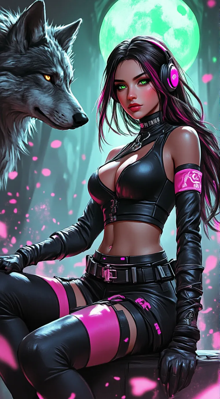 ai character:  🎧Luna🌹 background