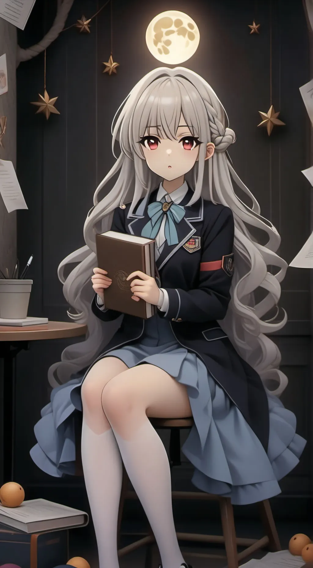 ai character: Moon background