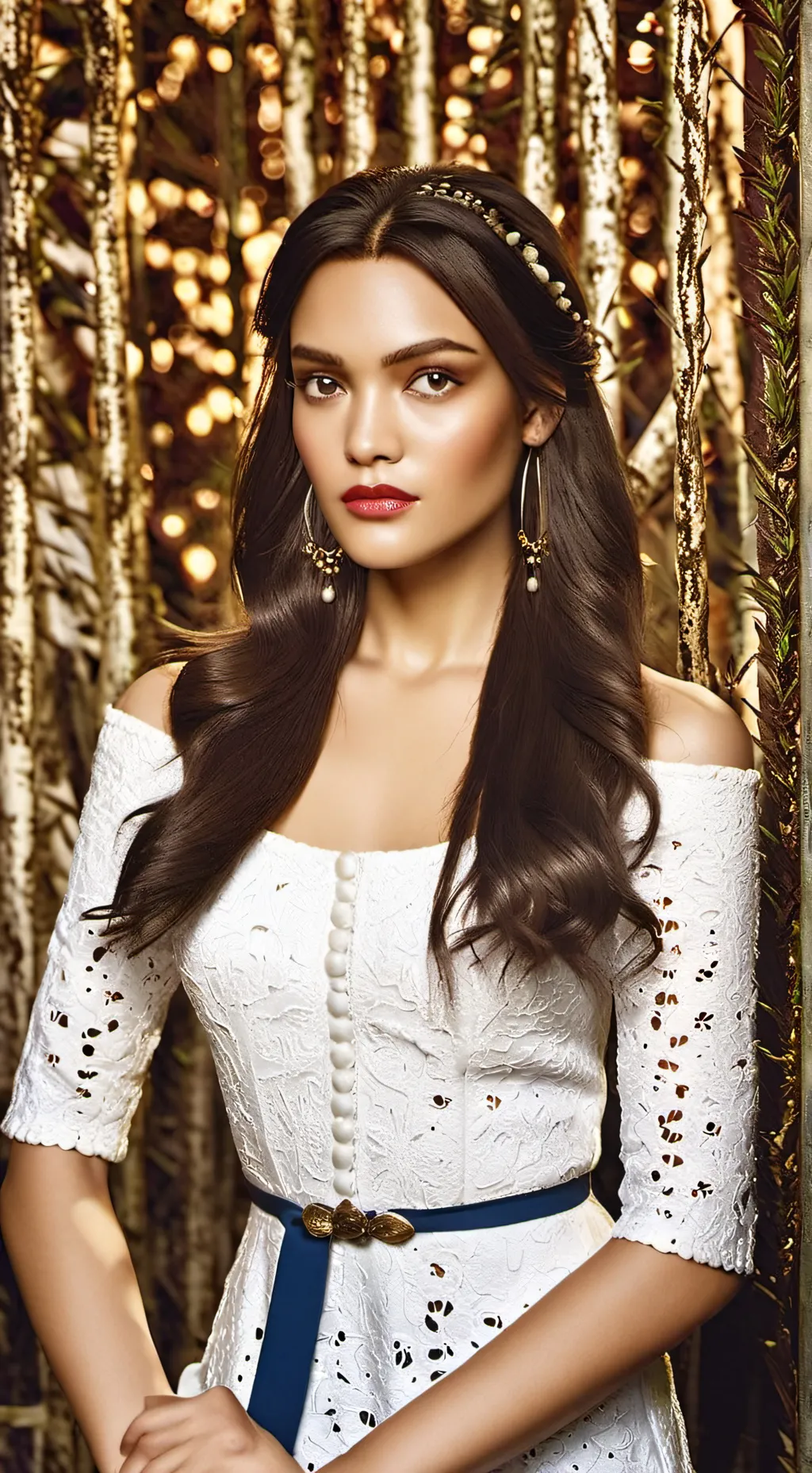 ai character: Rachel Zegler  background