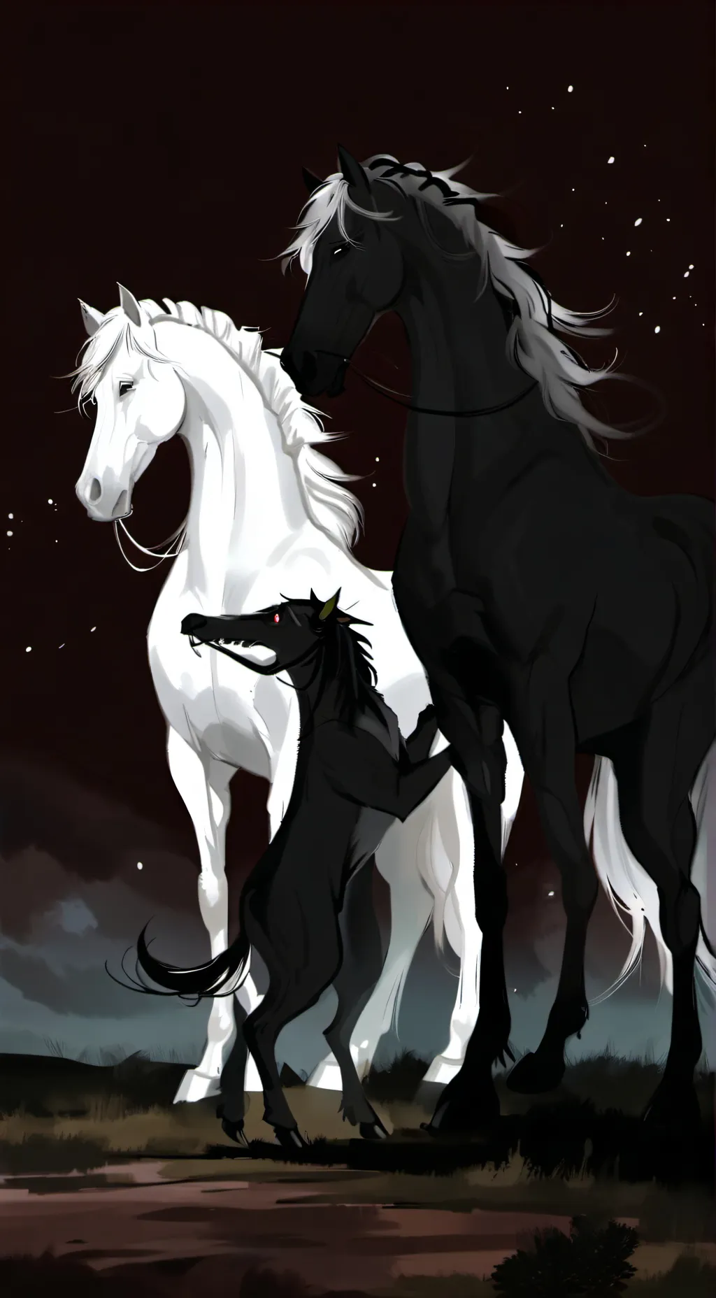 ai character: LONG HORSE🆚 EV TWI background