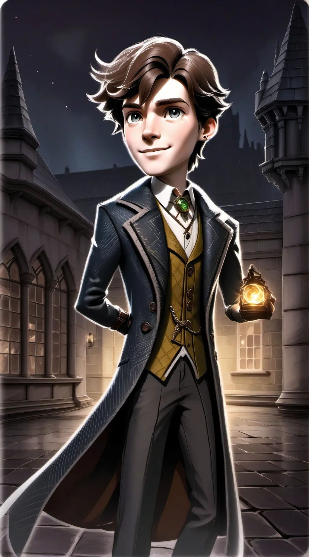 ai character: Newt Scamander background