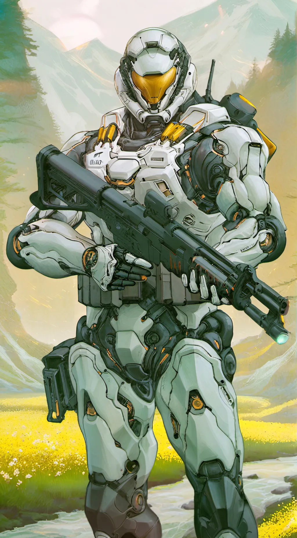 ai character: future soldier background