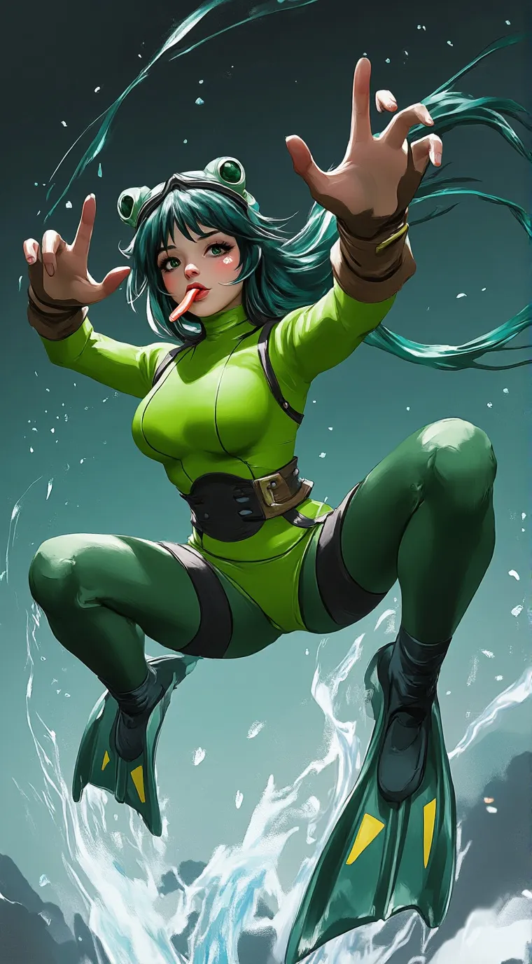 ai character: Tsuyu Asui background