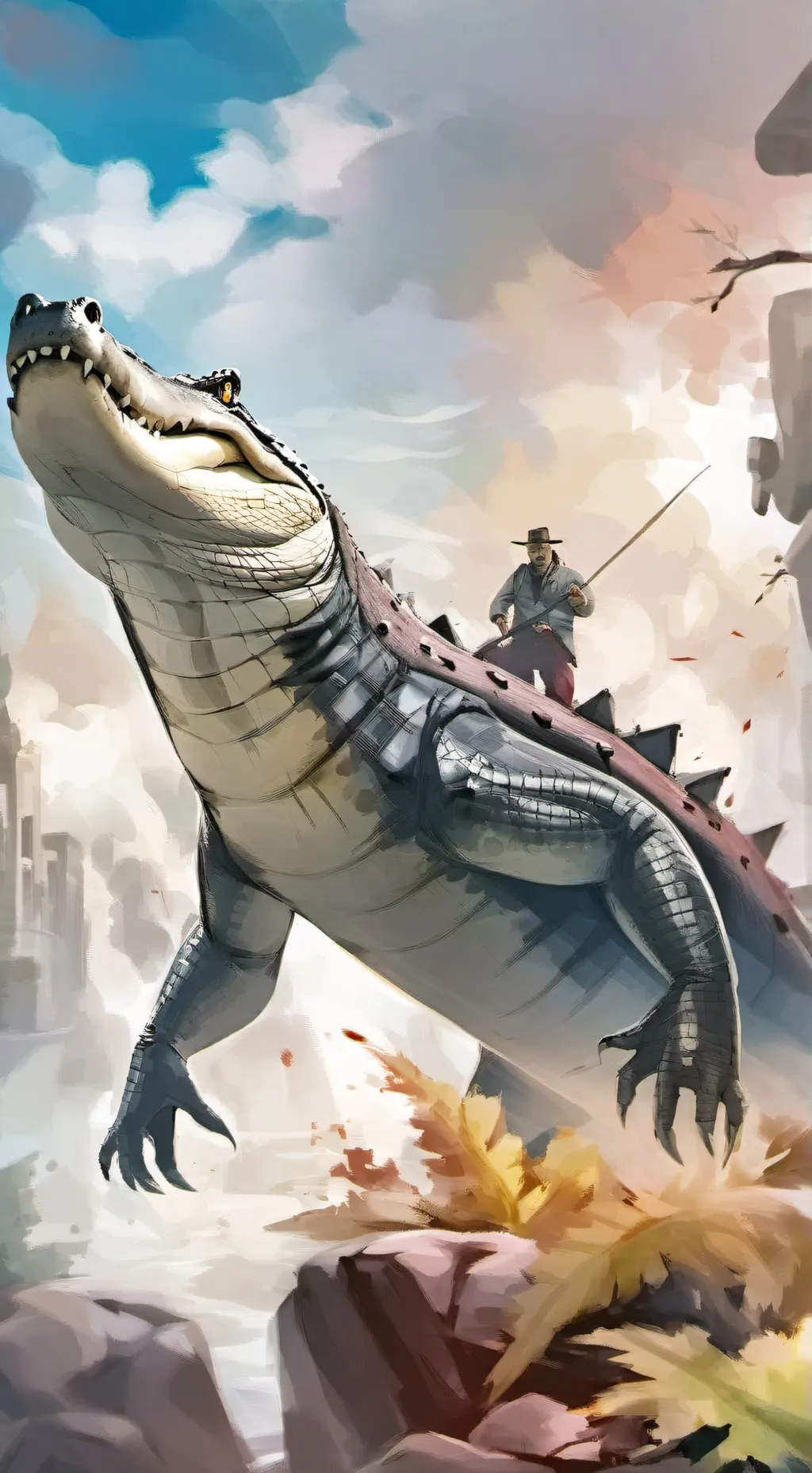 ai character: crocodile life background