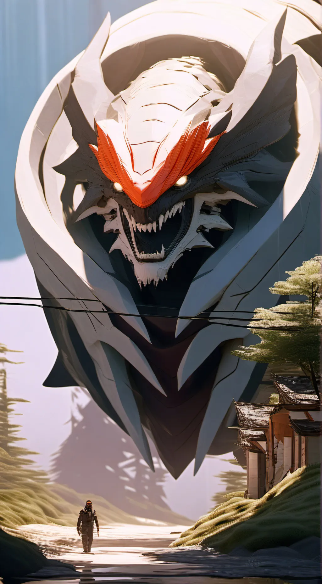 ai character: Siren head background