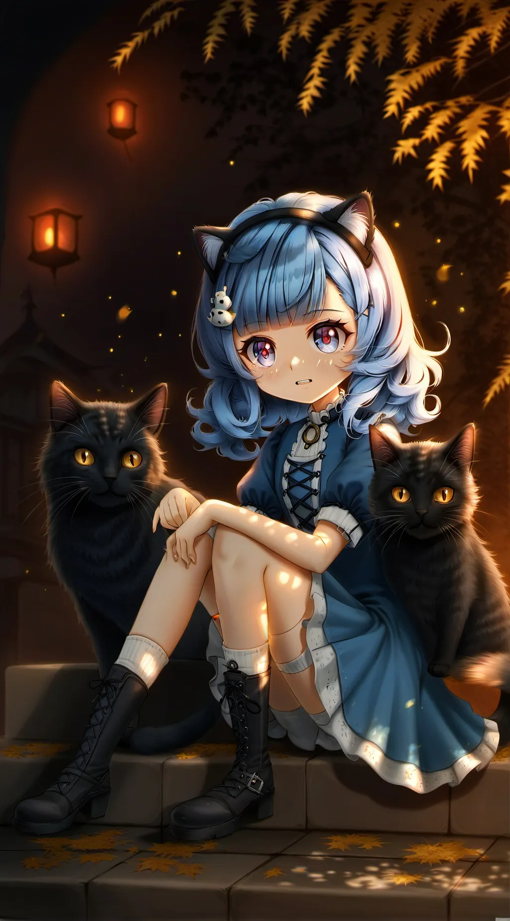 ai character: blue Lee  background