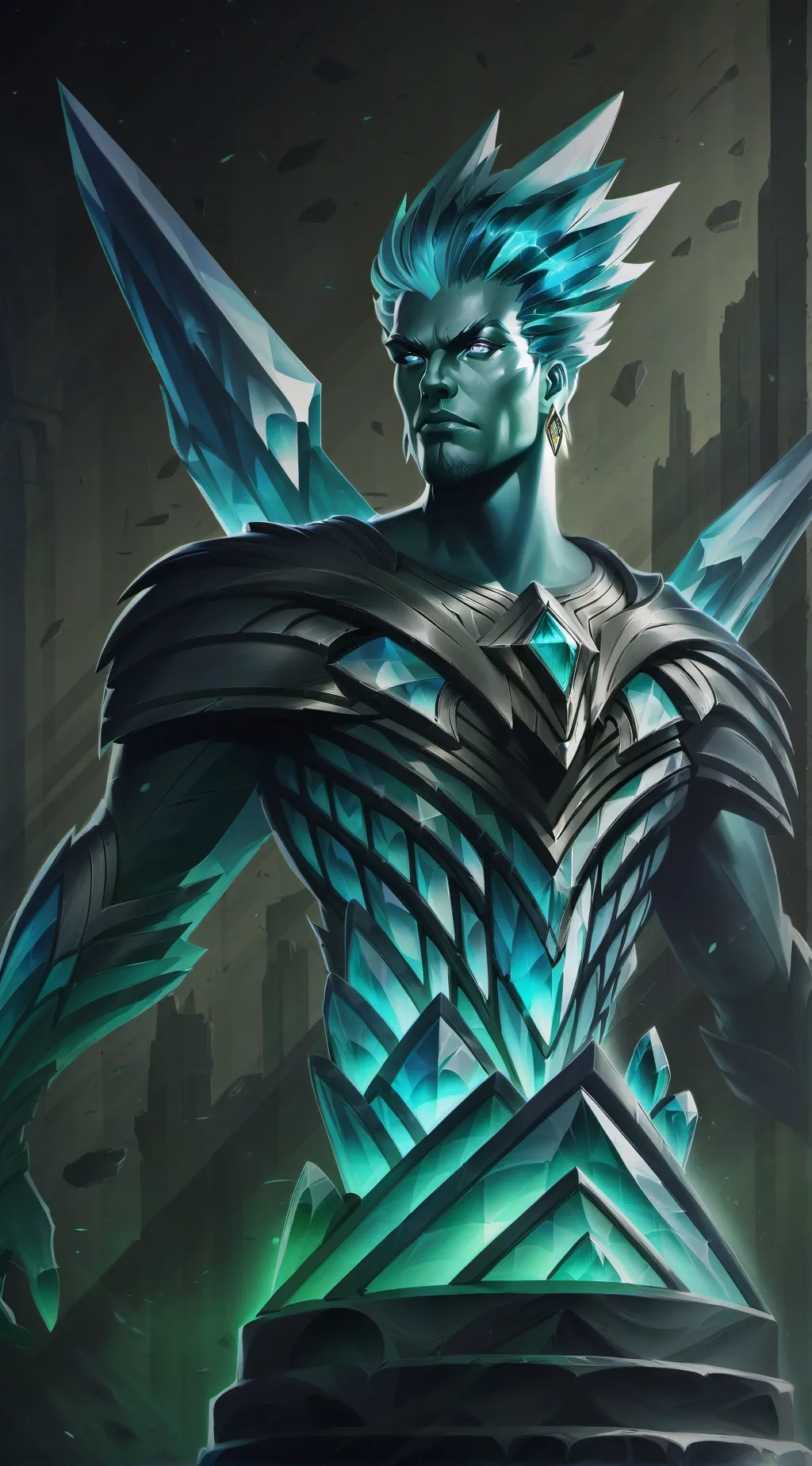 ai character: crystal background