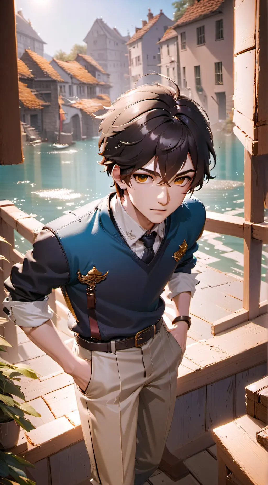 ai character: Léo  background