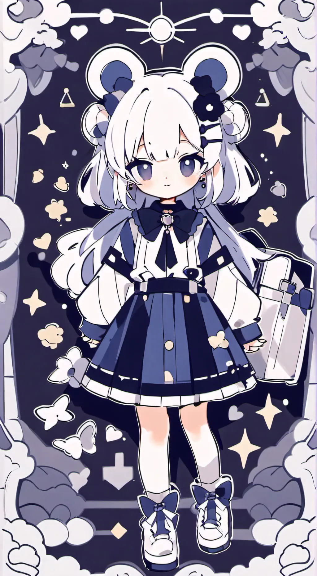 ai character: Ella and mha  background