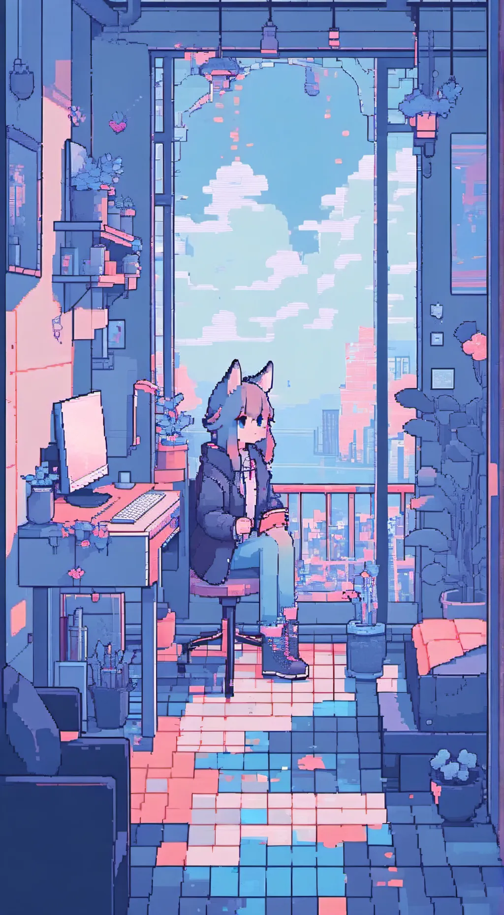 ai character: Стримерша Неко  background