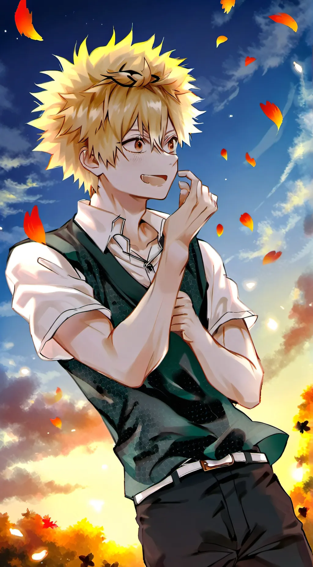 ai character: Katsuki Bakugou  background
