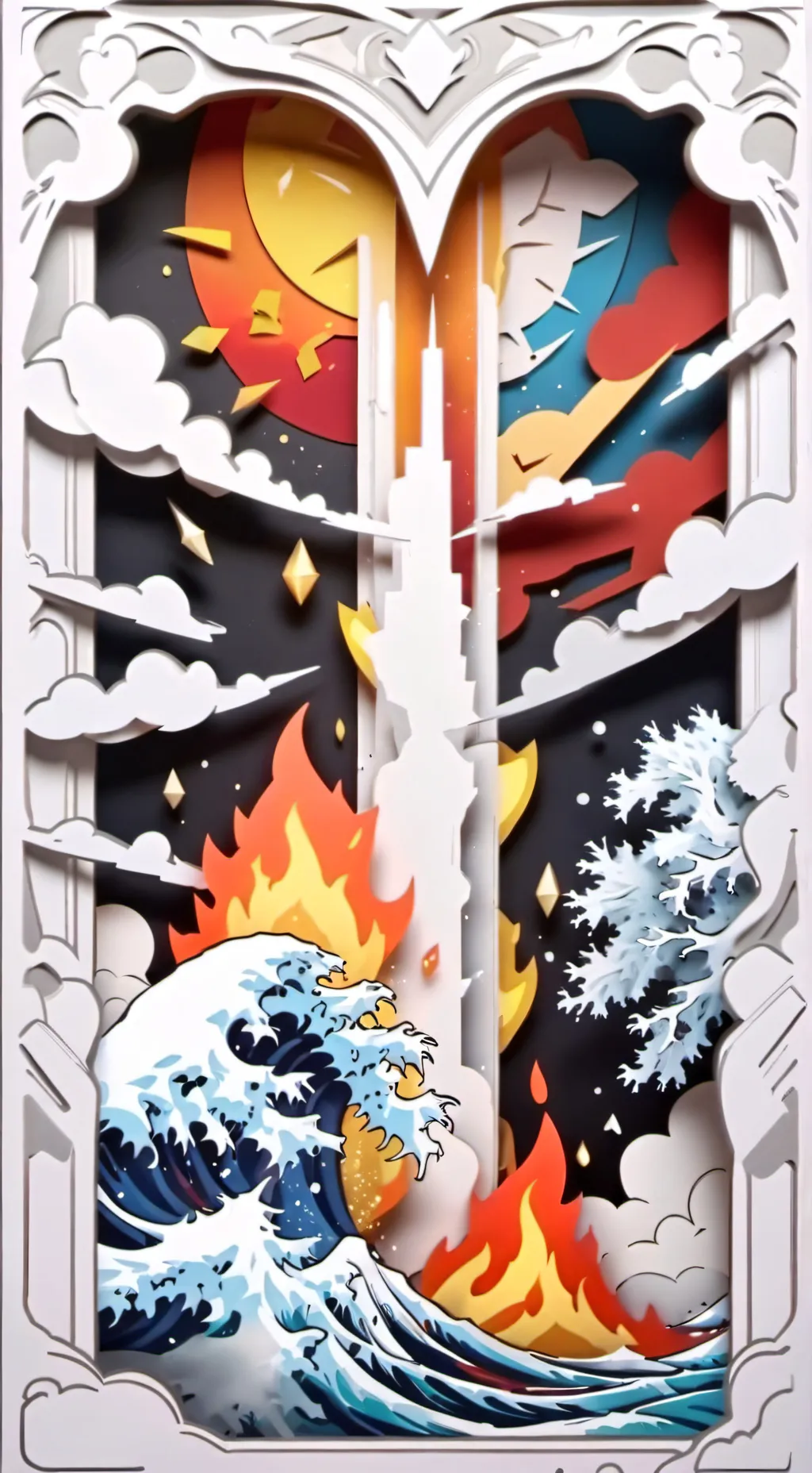 ai character: ★🌿💨🔥🌊🔮🐈🐦🐺🦊★ background