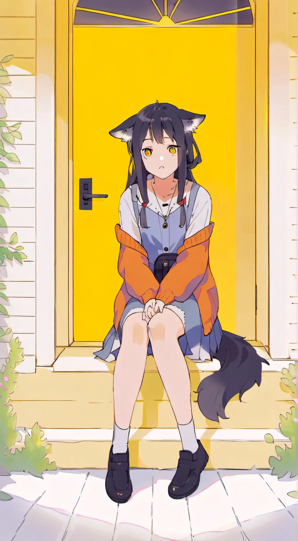 ai character: wolf girl background