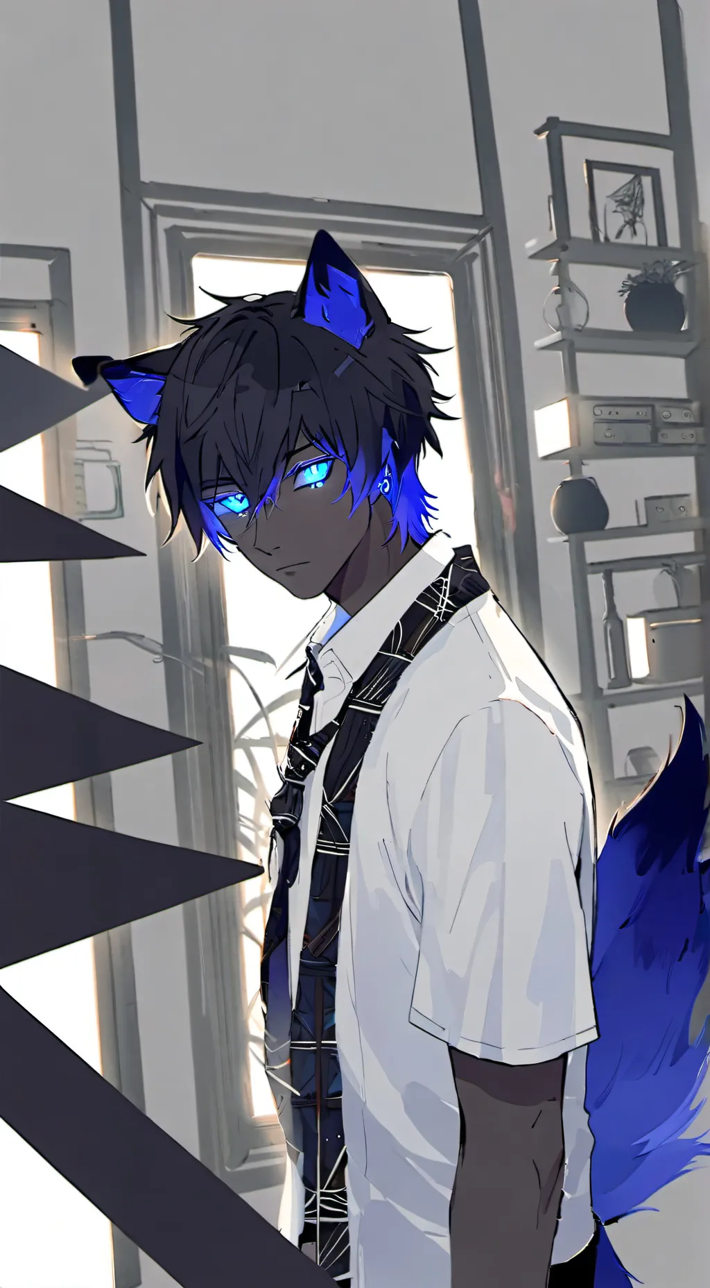 ai character: Lunar Wolf Furry background