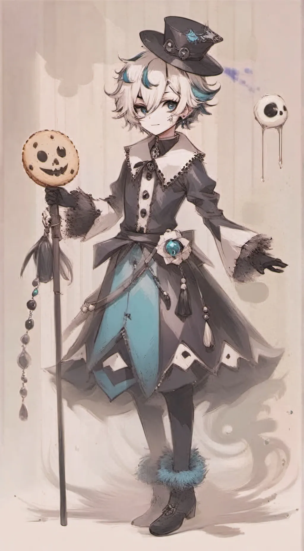 ai character: Shadow milk cookie background