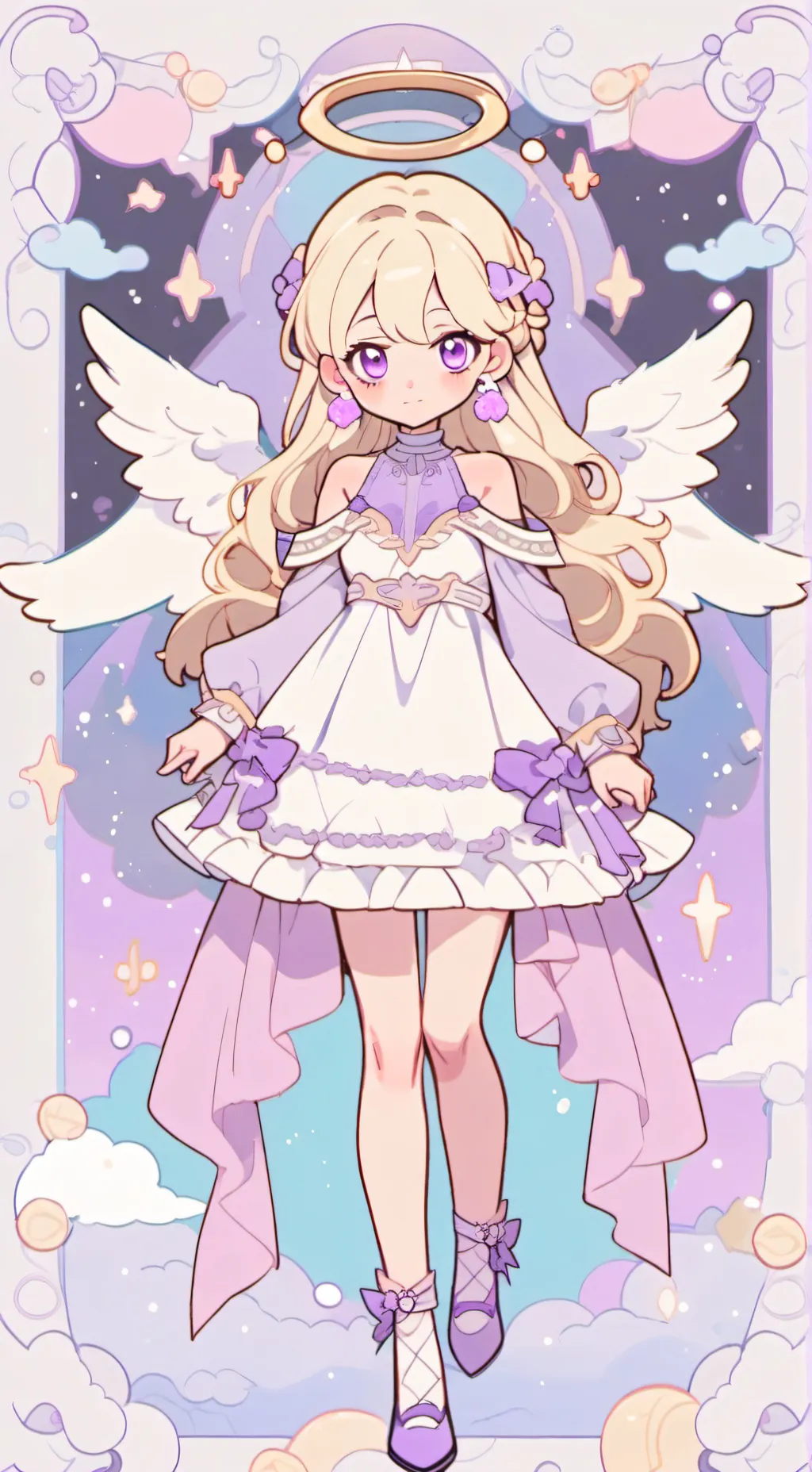 ai character: beautiful angel  background