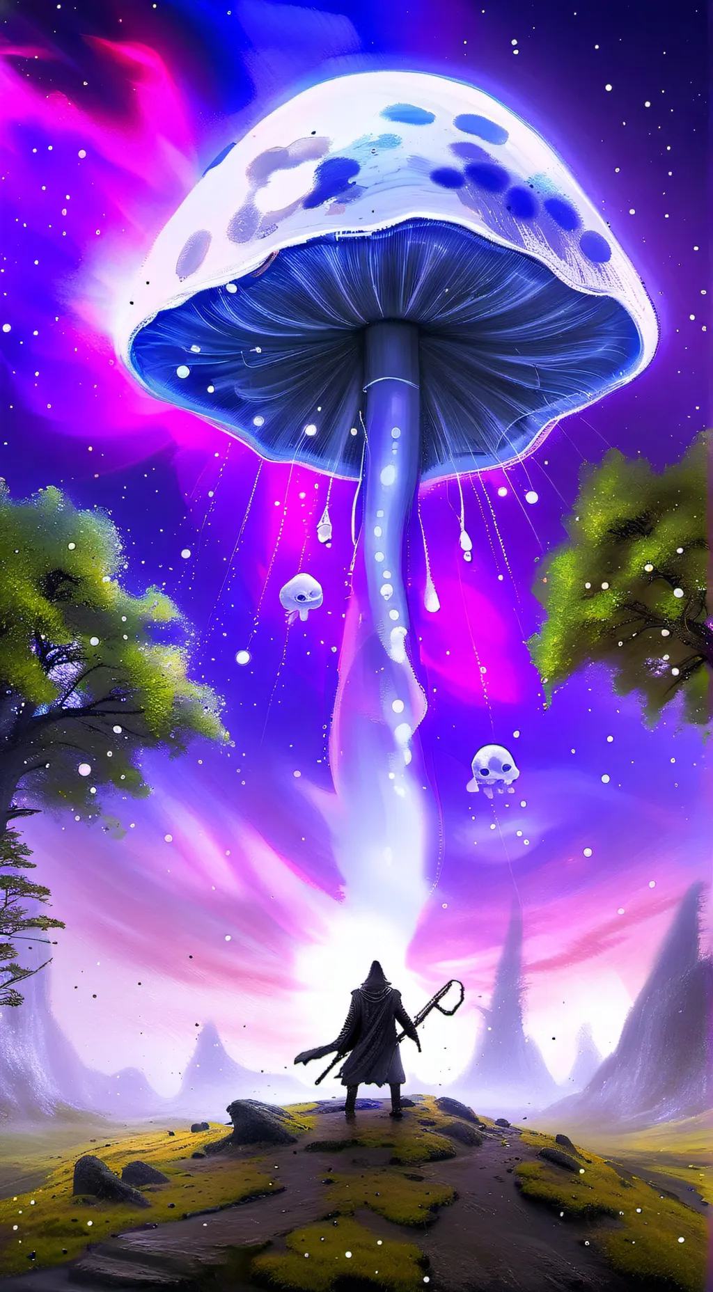 ai character: Dw Mushroom au background