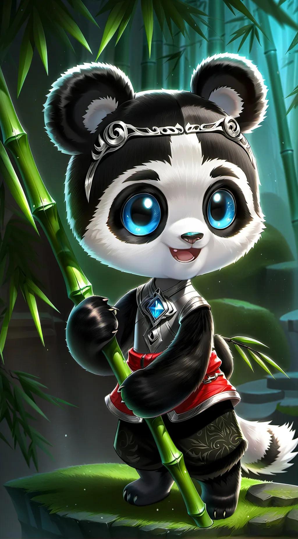 ai character: Bamboo Panda Furry background