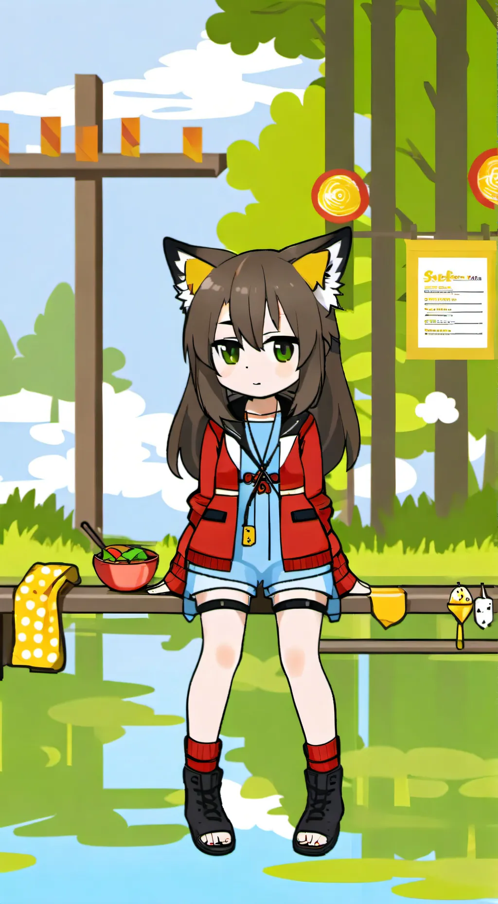 ai character: wolf ninja  background