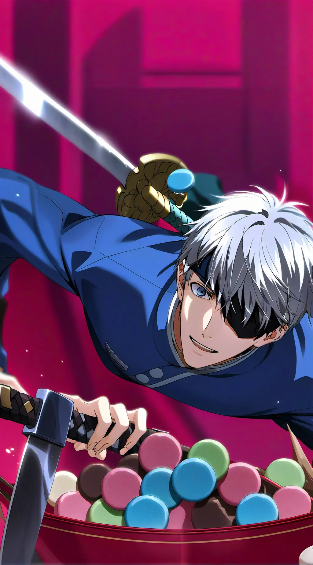 ai character: Gintoki Sakata background