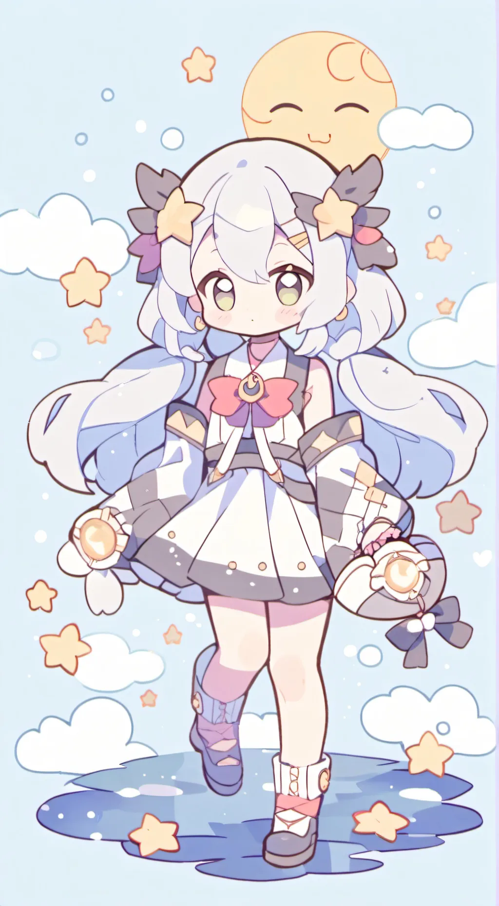 ai character: Sun and moon  background