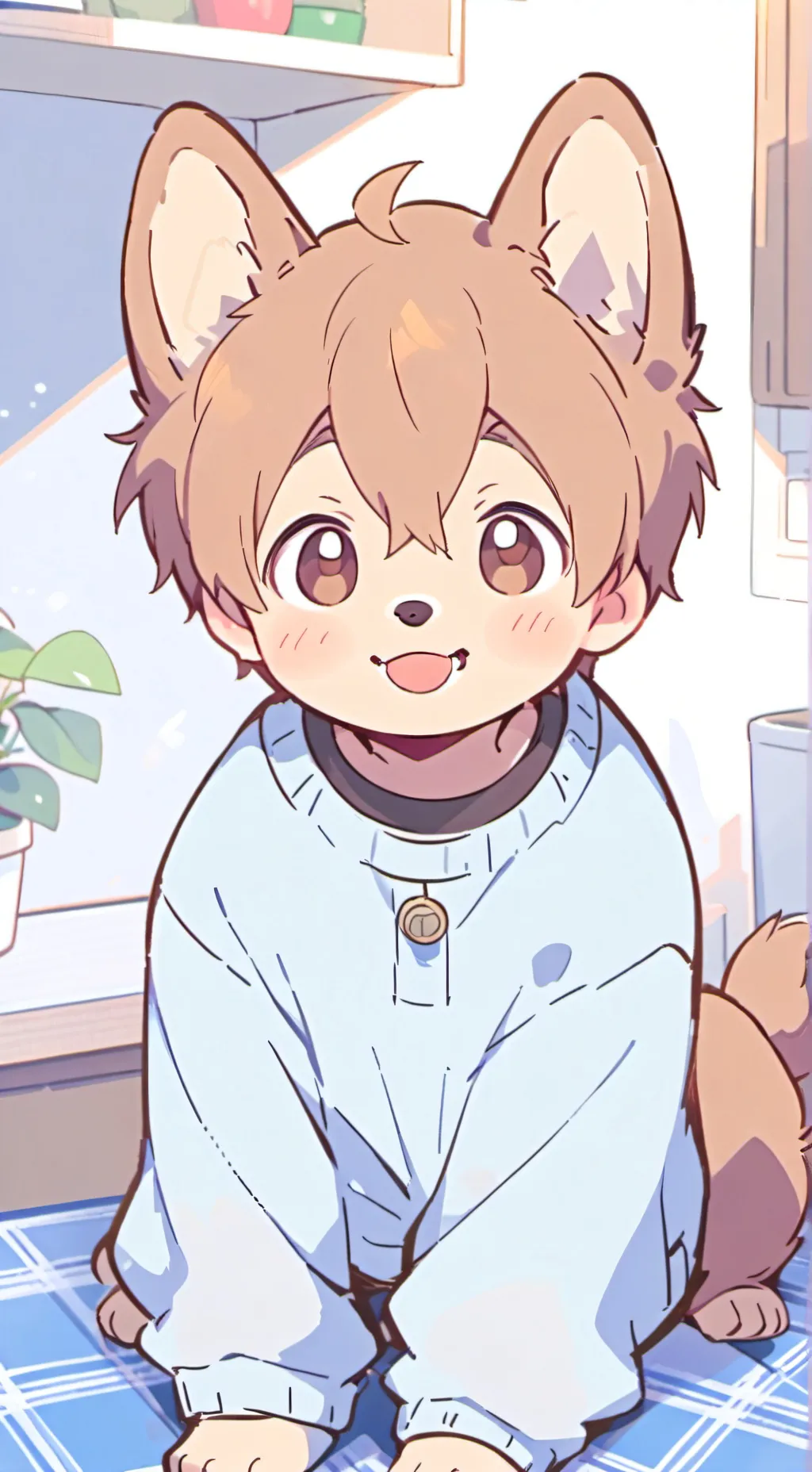 ai character: Buddy the Brown Dog Spirit background