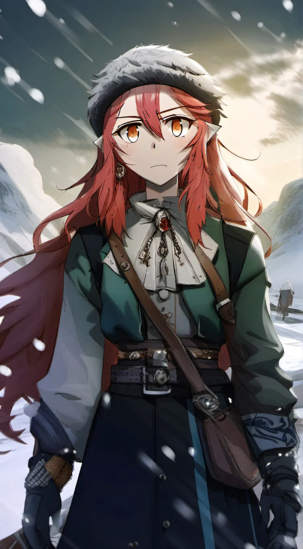 ai character: elly winter background