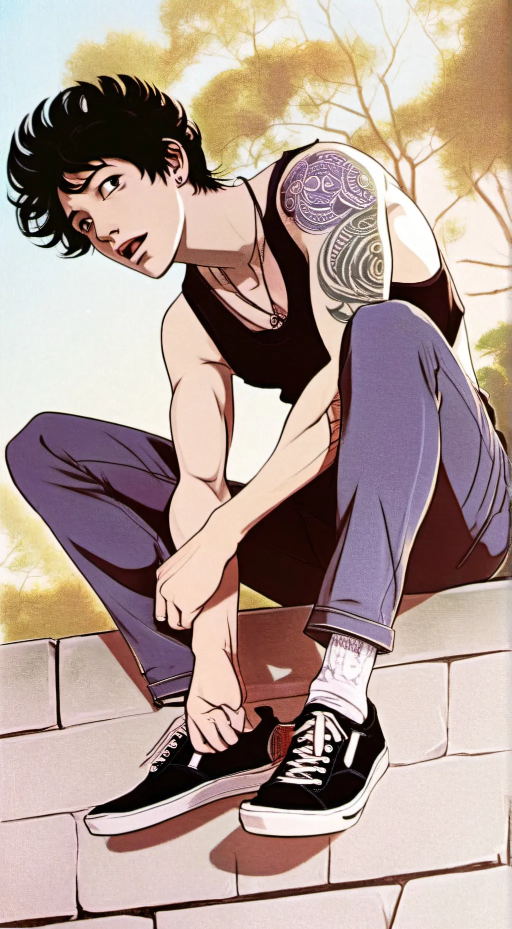 ai character: лейто background